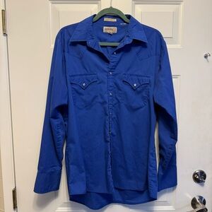 Men's Sheplers Blue Western Shirt Pearl Snap